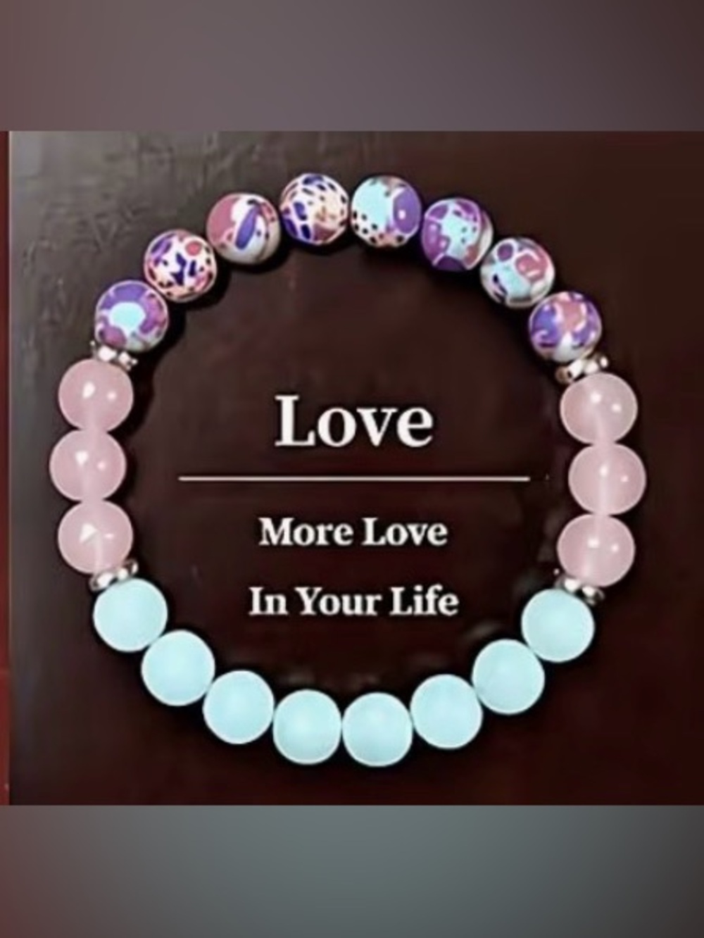 LOVE - Natural stone/glass beaded bracelet